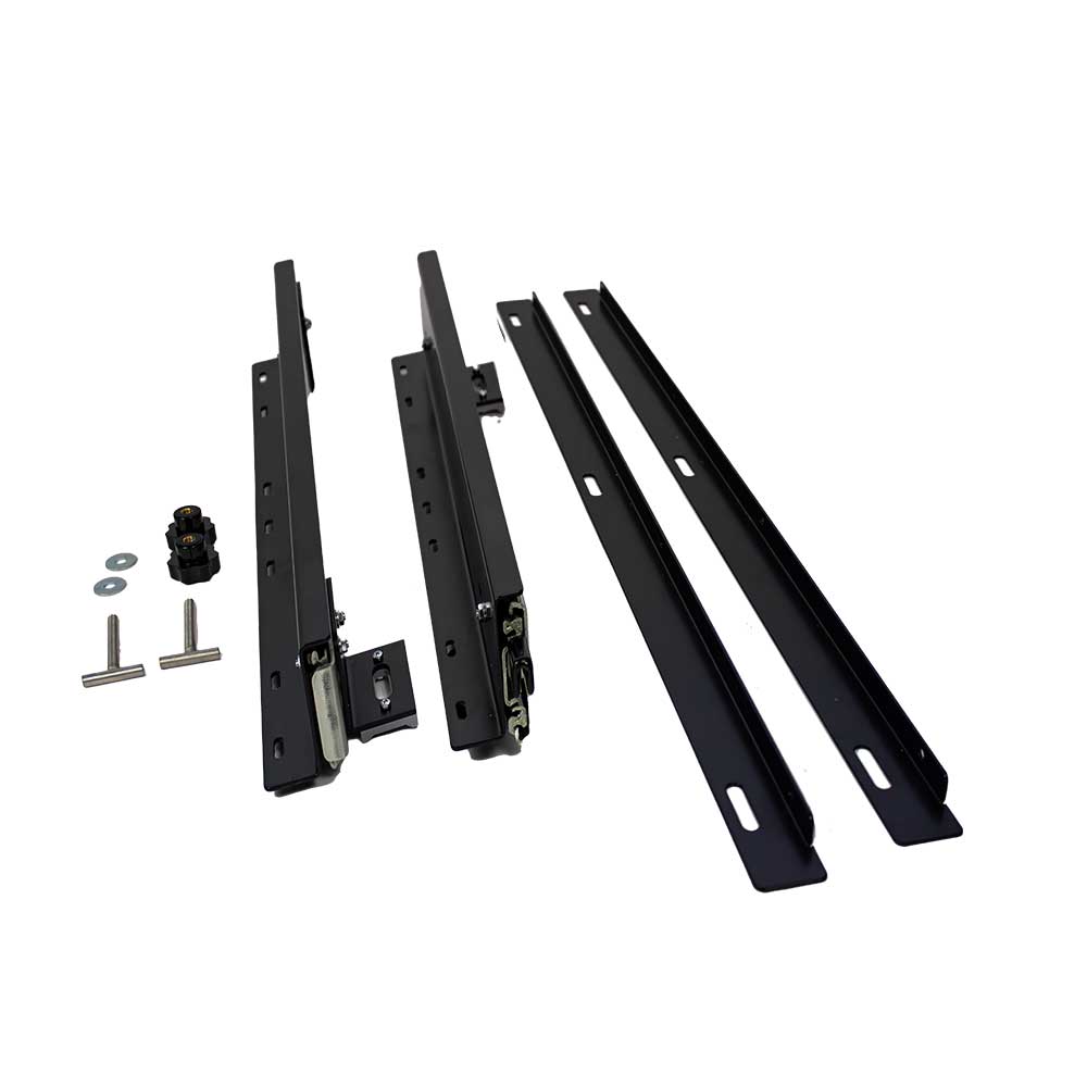 Alle heckBOXX Teile des DIY Starter Sets für den VW 711 sind hier einzeln auf einem weißen Hintergrund aufgezeigt